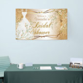 ブライダルシャワー金ゴールドグリッター2 横断幕 (トレードショー)