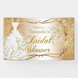 ブライダルシャワー金ゴールドグリッター2 横断幕