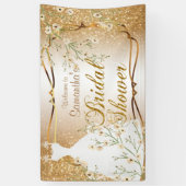ブライダルシャワー金ゴールドグリッター2 横断幕 (縦)