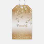 ブライダルシャワー金ゴールドグリッター |ありがとうございます ギフトタグ (裏面)