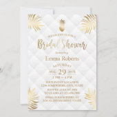 ブライダルシャワー金ゴールドパイナップルエレガントトロピカル 招待状 (正面)