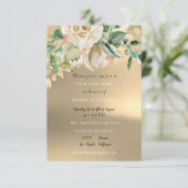 ブライダルシャワー金ゴールドミント絵を描フラワーウォーター色 招待状 (スタンド正面)