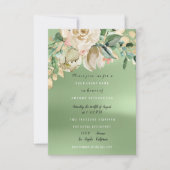 ブライダルシャワー金ゴールドメドー絵を描ファラーアイボリー 招待状 (正面)