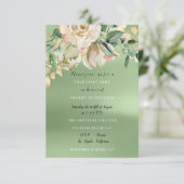 ブライダルシャワー金ゴールドメドー絵を描ファラーアイボリー 招待状 (スタンド正面)