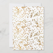 ブライダルシャワー金ゴールド紙吹雪ストリーマーテンプレート 招待状 (裏面)