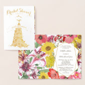 ブライダルシャワー金箔とフローラ 箔カード (ディスプレー)