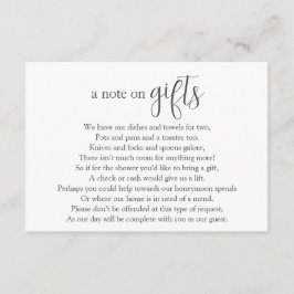 ブライダルシャワー金要求エンクロージャカード エンクロージャーカード