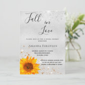 ブライダルシャワー銀ひまわりグリッター エレガント 招待状 (スタンド正面)