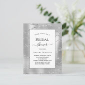 ブライダルシャワー銀エレガント白 インビテーションポストカード (スタンド正面)