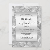 ブライダルシャワー銀エレガント高級 招待状 (正面)