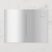 ブライダルシャワー銀グリッター エレガント インビテーションポストカード (裏面)