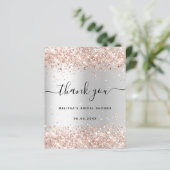 ブライダルシャワー銀バラ予算サンキューカード (スタンド正面)