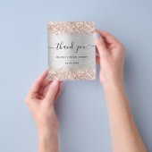 ブライダルシャワー銀バラ予算サンキューカード チラシ (手)