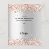 ブライダルシャワー銀バラ予算サンキューカード チラシ (裏面)