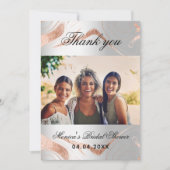 ブライダルシャワー銀バラ写真サンキューカード 招待状 (正面)