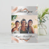 ブライダルシャワー銀バラ写真サンキューカード 招待状 (スタンド正面)