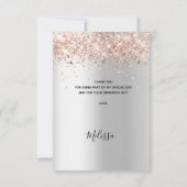 ブライダルシャワー銀バラ金ゴールドグリッター サンキューカード (裏面)