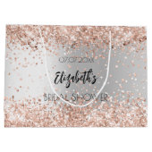 ブライダルシャワー銀バラ金ゴールド名 ラージペーパーバッグ (裏面)