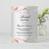 ブライダルシャワー銀バラ金ゴールド大理石エレガント 招待状 (スタンド正面)
