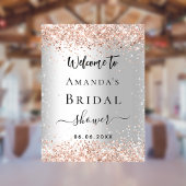 ブライダルシャワー銀バラ金ゴールド歓迎 ポスター