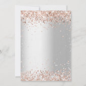 ブライダルシャワー銀バラ金ゴールド 招待状 (裏面)