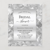 ブライダルシャワー銀モダン予算の招待 チラシ (正面)