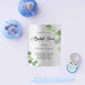 ブライダルシャワー銀ユーカリ予算 チラシ (シングル)