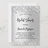 ブライダルシャワー銀ラグジュアリー 招待状 (正面)