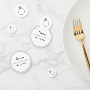 ブライダルシャワー銀婚約環パーソナライズされた コンフェッティ