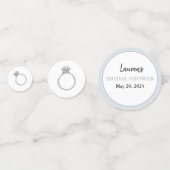 ブライダルシャワー銀婚約環パーソナライズされた コンフェッティ (正面)