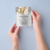 ブライダルシャワー銀金ゴールドバルーングリッター予算 チラシ (手)