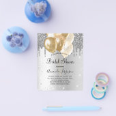 ブライダルシャワー銀金ゴールドバルーングリッター予算 チラシ (シングル)