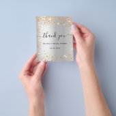 ブライダルシャワー銀金ゴールド予算サンキューカード チラシ (手)