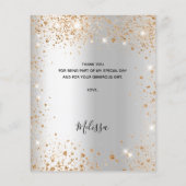 ブライダルシャワー銀金ゴールド予算サンキューカード チラシ (裏面)