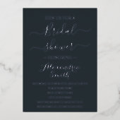 ブライダルシャワー銀 箔招待状 (正面)