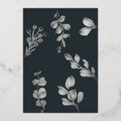 ブライダルシャワー銀 箔招待状 (裏面)