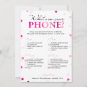 ブライダルシャワー電話ゲームの内容 招待状 (正面)