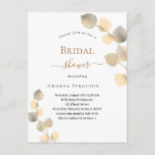 ブライダルシャワー黄金ユーカリ インビテーションポストカード (正面)