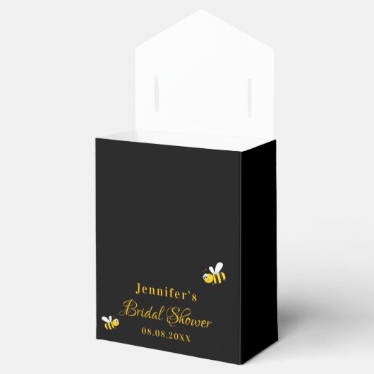 ブライダルシャワー黒でぶつぶつ蜂感謝してい蜂蜜 フェイバーボックス (オープン)