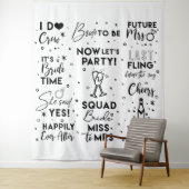 ブライダルシャワー黒文字フォトブース背景バナー タペストリー (インサイチュ)