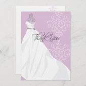 ブライダルシャワー|の平らなサンキューカード サンキューカード (正面/裏面)