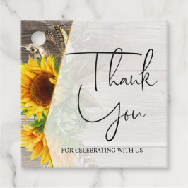 ブライダルシャワー、ひまわり、パーティーの好意 フェイバータグ