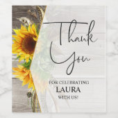 ブライダルシャワー、ひまわり、パーティーの好意 ワインラベル (シングルラベル)