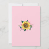 ブライダルシャワー　ひまわり　幾何学模様　花　ピンク 招待状 (裏面)
