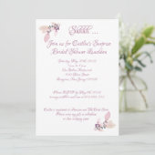 ブライダルシャワー、ほこりっぽいバラ水彩 招待状 (スタンド正面)
