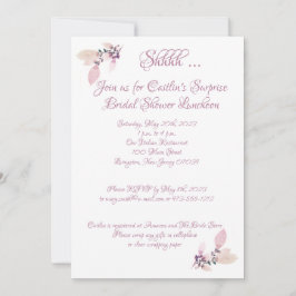 ブライダルシャワー、ほこりっぽいバラ水彩 招待状