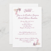 ブライダルシャワー、ほこりっぽいバラ水彩 招待状 (正面/裏面)