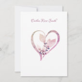 ブライダルシャワー、ほこりっぽいバラ水彩 招待状 (裏面)