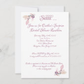 ブライダルシャワー、ほこりっぽいバラ水彩 招待状 (正面)