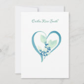 ブライダルシャワー、アクアウォーター色 招待状 (裏面)